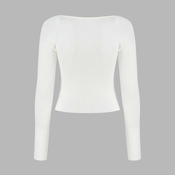 Cider Ivory Solid Rhinestone Button Knit Sweater Sz XS NWT - Picture 8 of 10